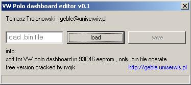 VW Polo dashboard editor v0.1 софт. dg vw polo dashboard editor v01.